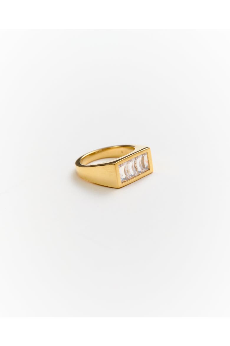 Charlie Rectangle Signet Ring, Main, color, 14K Recycled Gold Vermeil
