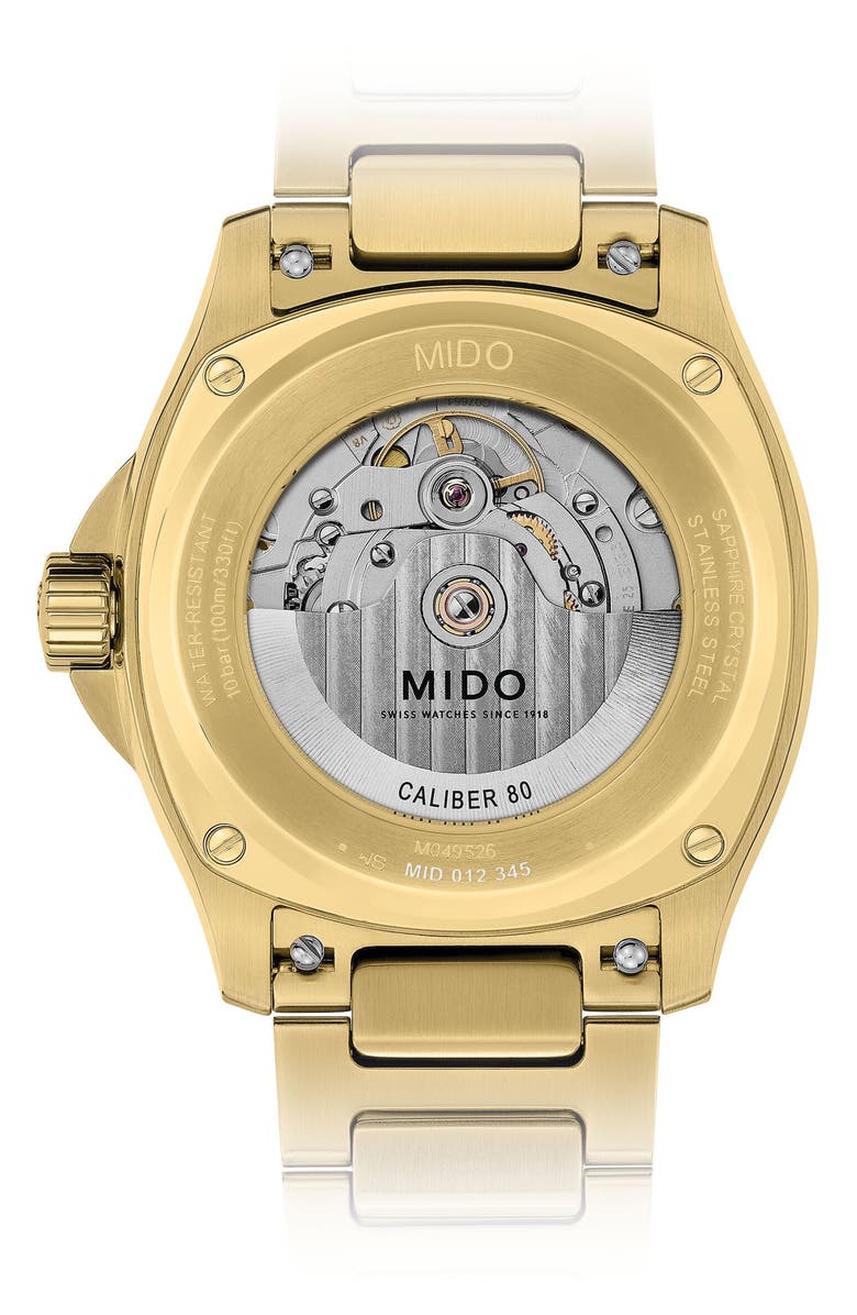 MIDO Multifort TV Big Date Automatic Bracelet Watch, 39.2mm x 40mm, Alternate, color, Gold
