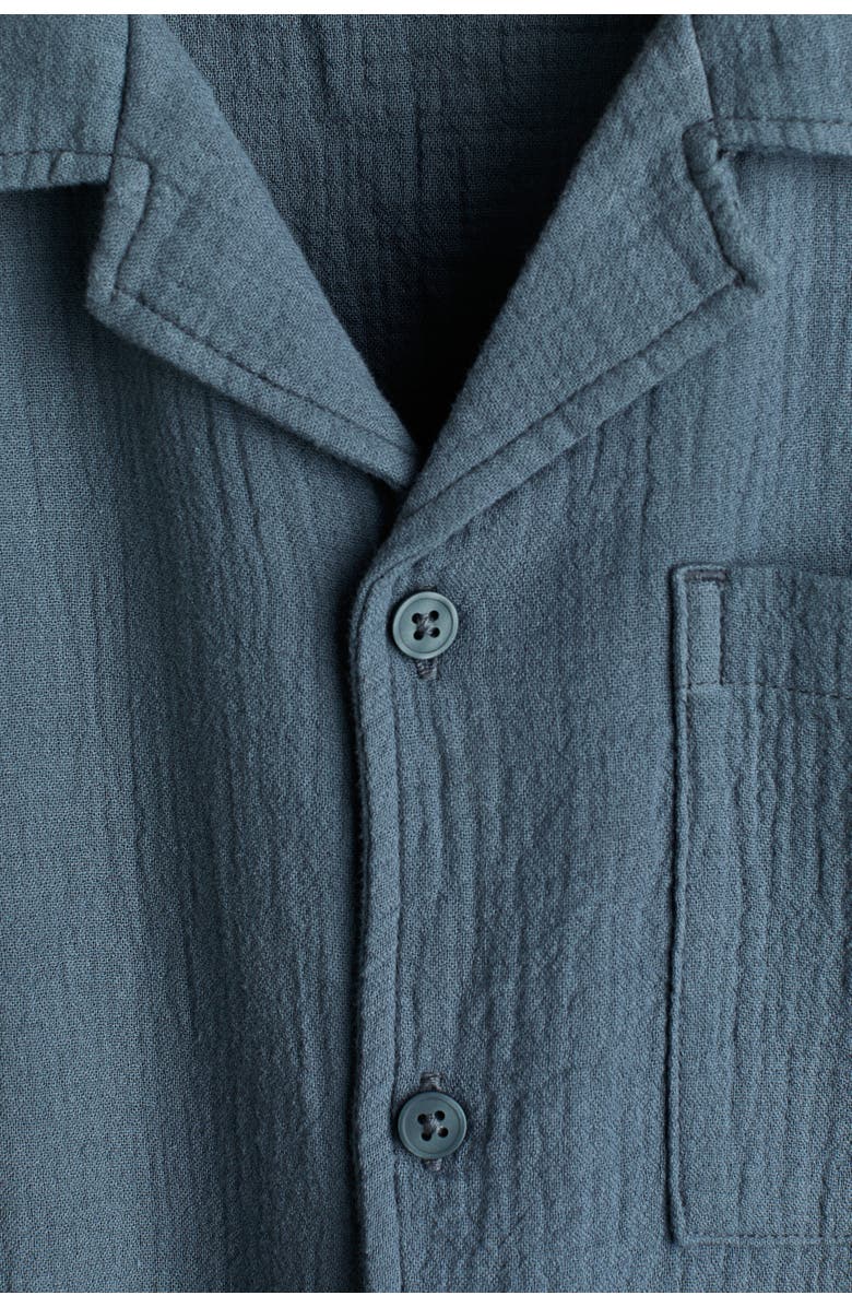 H&M Muslin Resort Shirt, Alternate, color, Dark Gray