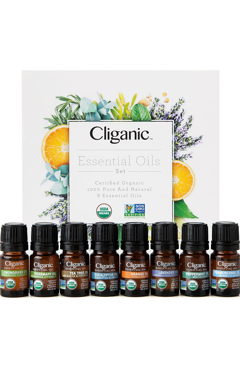 Cliganic Organic Aromatherapy Set - Top 8 Essential Oils in Various Sizes, Main, color, 