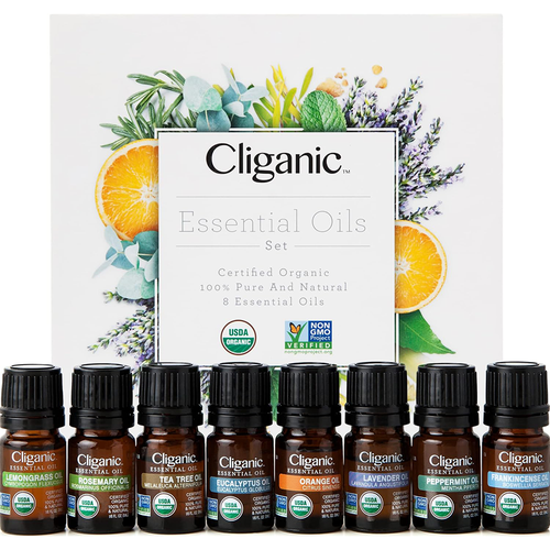 Cliganic Organic Aromatherapy Set - Top 8 Essential Oils in Various Sizes in None  product