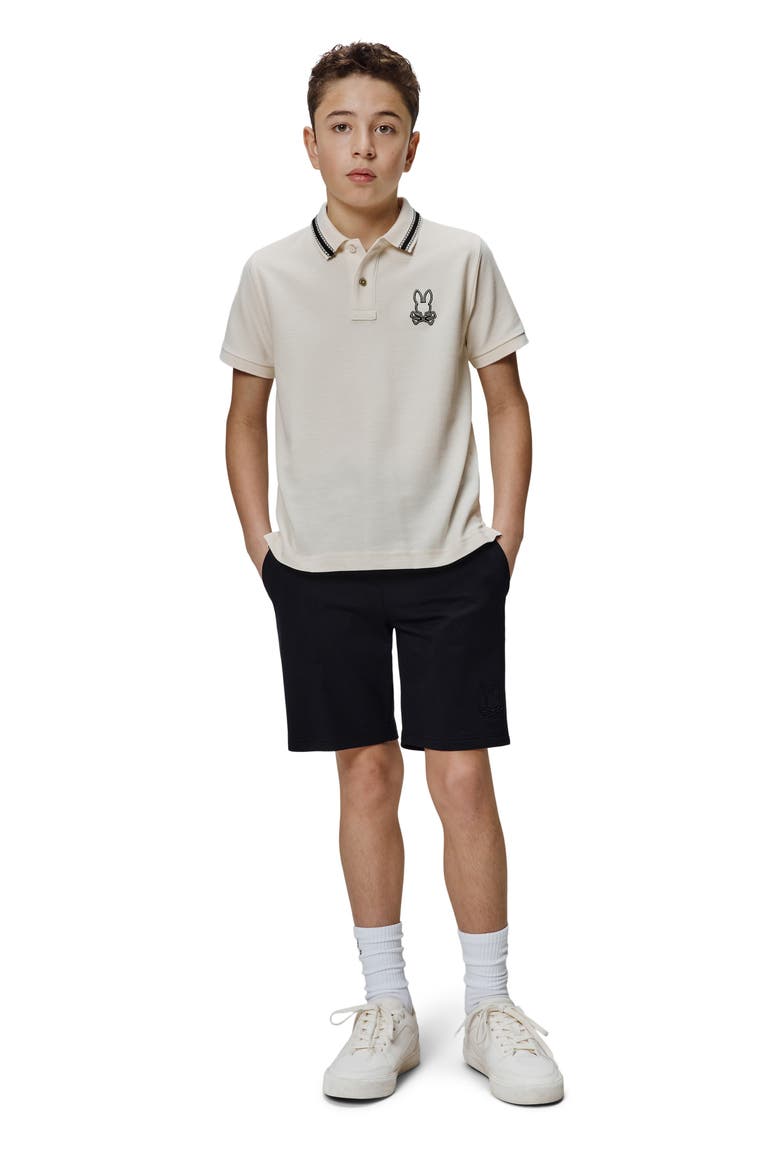 Kids' Joe Bunny Patch Cotton Piqué Polo, Alternate, color, PRISTINE