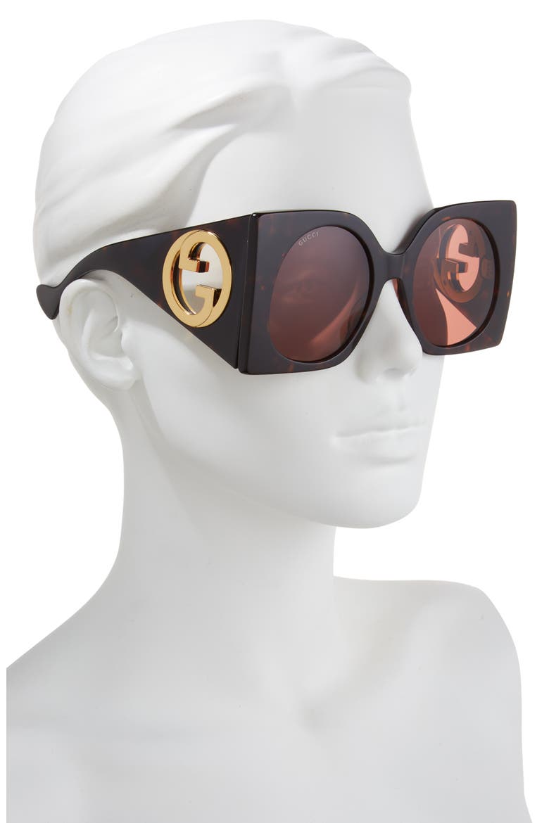 55mm Square Sunglasses, Alternate, color, HAVANA HAVANA BROWN