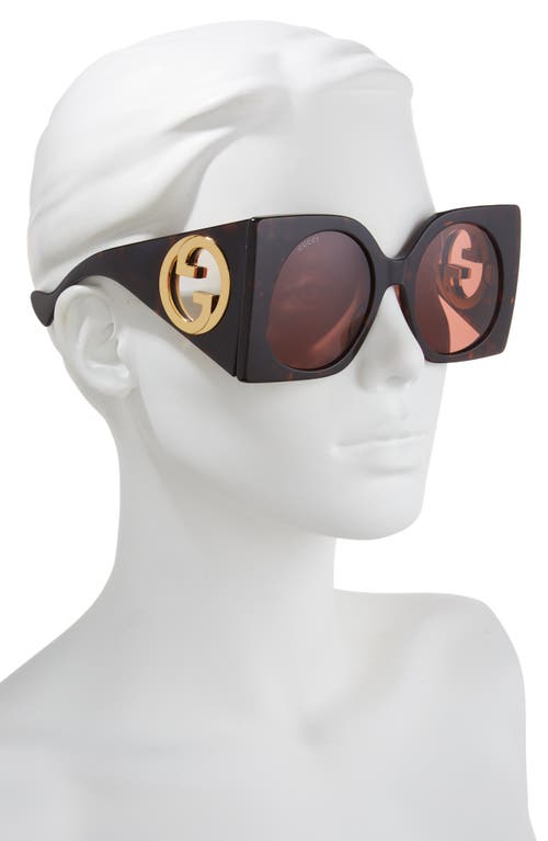 Gucci 55mm Square Sunglasses In Havana Havana Brown