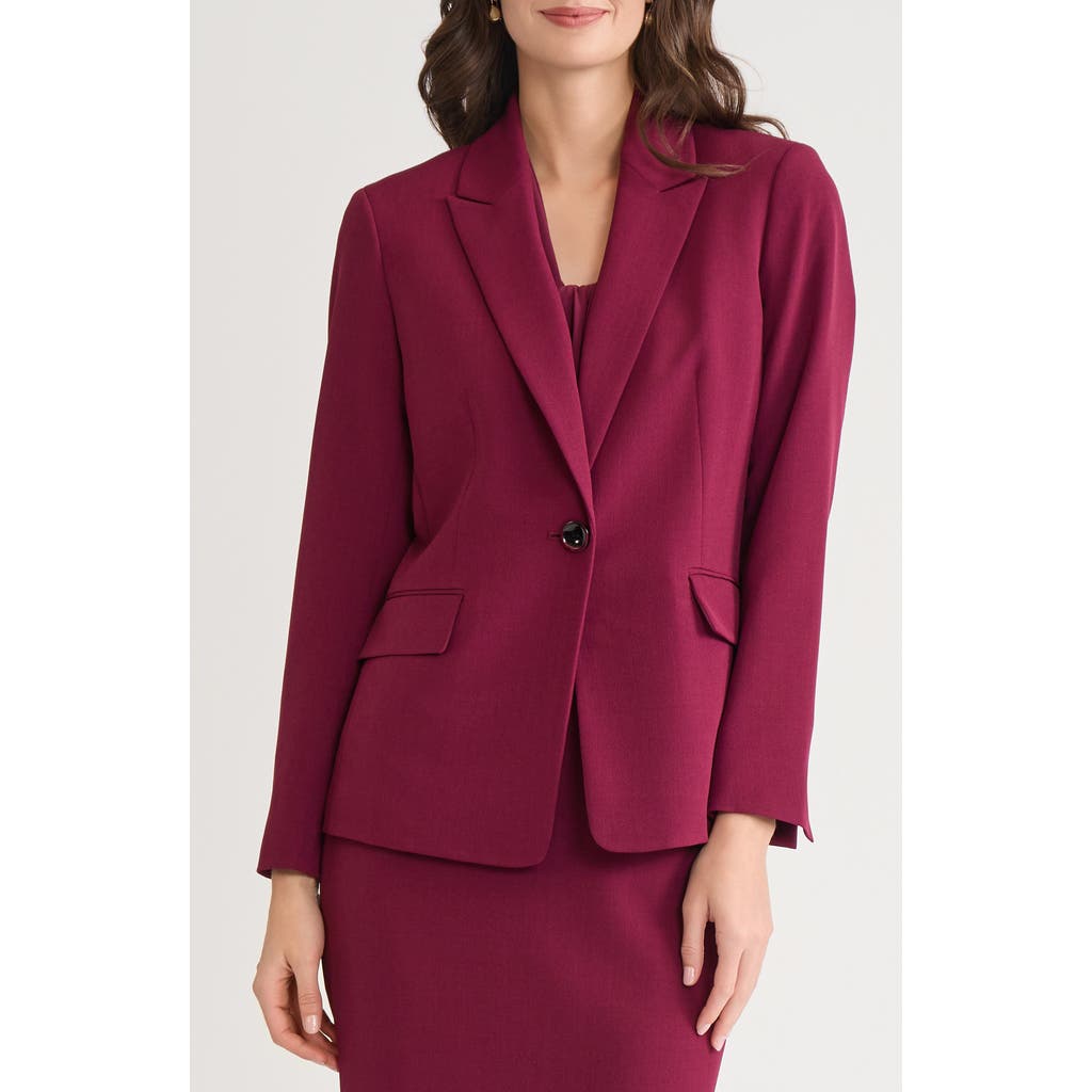 Kasper Peak Lapel Jacket In Burgundy