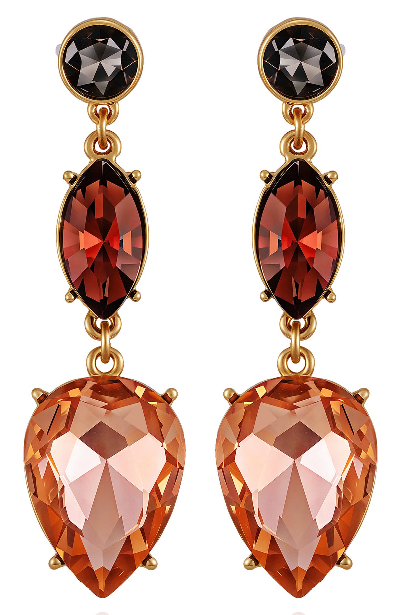 GUESS Crystal Linear Drop Earrings