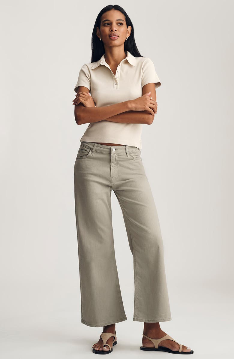 Mavi Jeans Crop Stretch Cotton Rib Polo T-Shirt, Alternate, color,