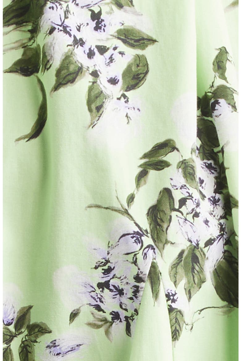 Marione Lilac, Lilies & Cherry Print Long Sleeve Organic Cotton Shirtdress, Alternate, color, GREEN-LILAC LILLIES/ CHERRY