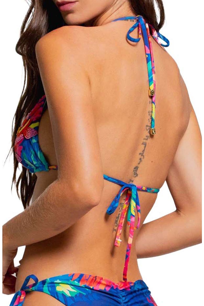Triangle Bikini Top, Alternate, color, PINK MULTI