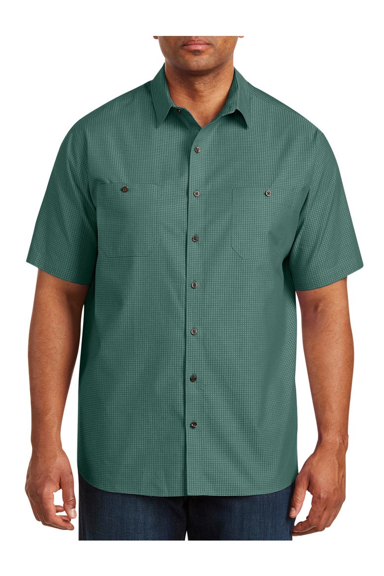 Big & Tall Textured Solid Sport Shirt, Main, color, BOTANICAL GREEN