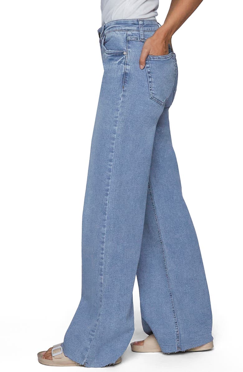 HINT OF BLU Raw Hem Wide Leg Jeans, Alternate, color,