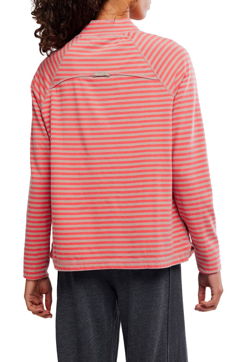 Free People FP Movement Stripe Raglan Sleeve Cotton Top, Alternate, color, Sailor Stripe Sand