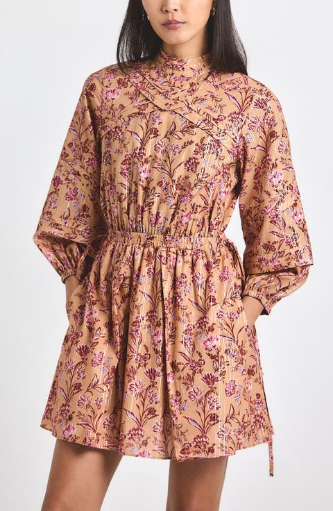 Marisol Metallic Long Sleeve Minidress