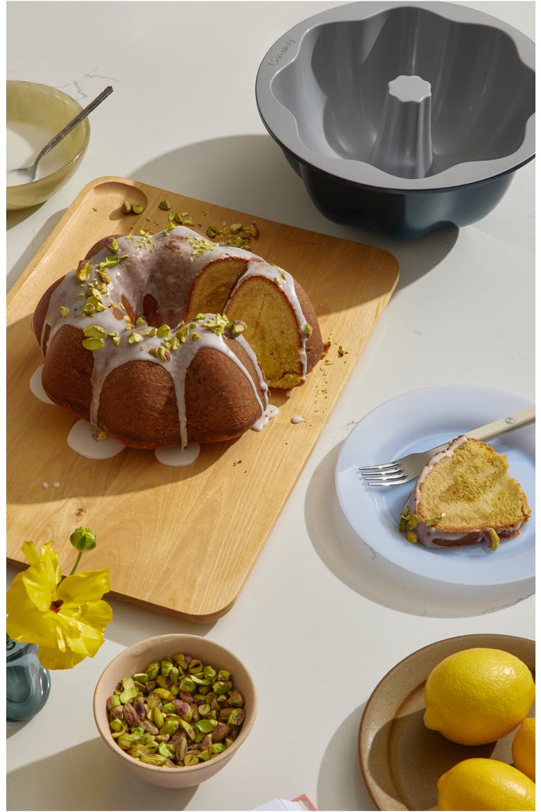 Ceramic Nonstick Fluted Cake Pan, Alternate, color, GRAY