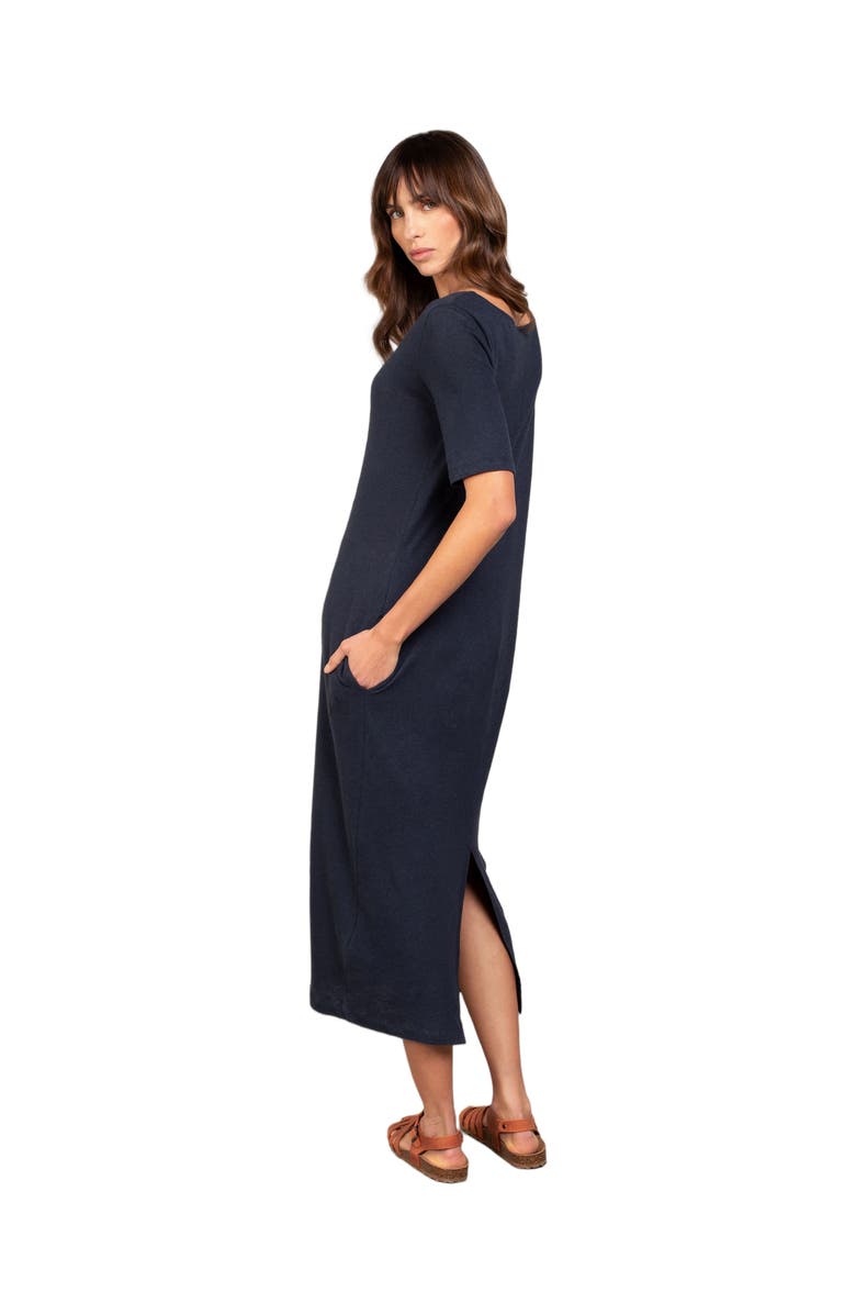 Celtic & Co. Linen Blend Midi Dress, Alternate, color, Navy