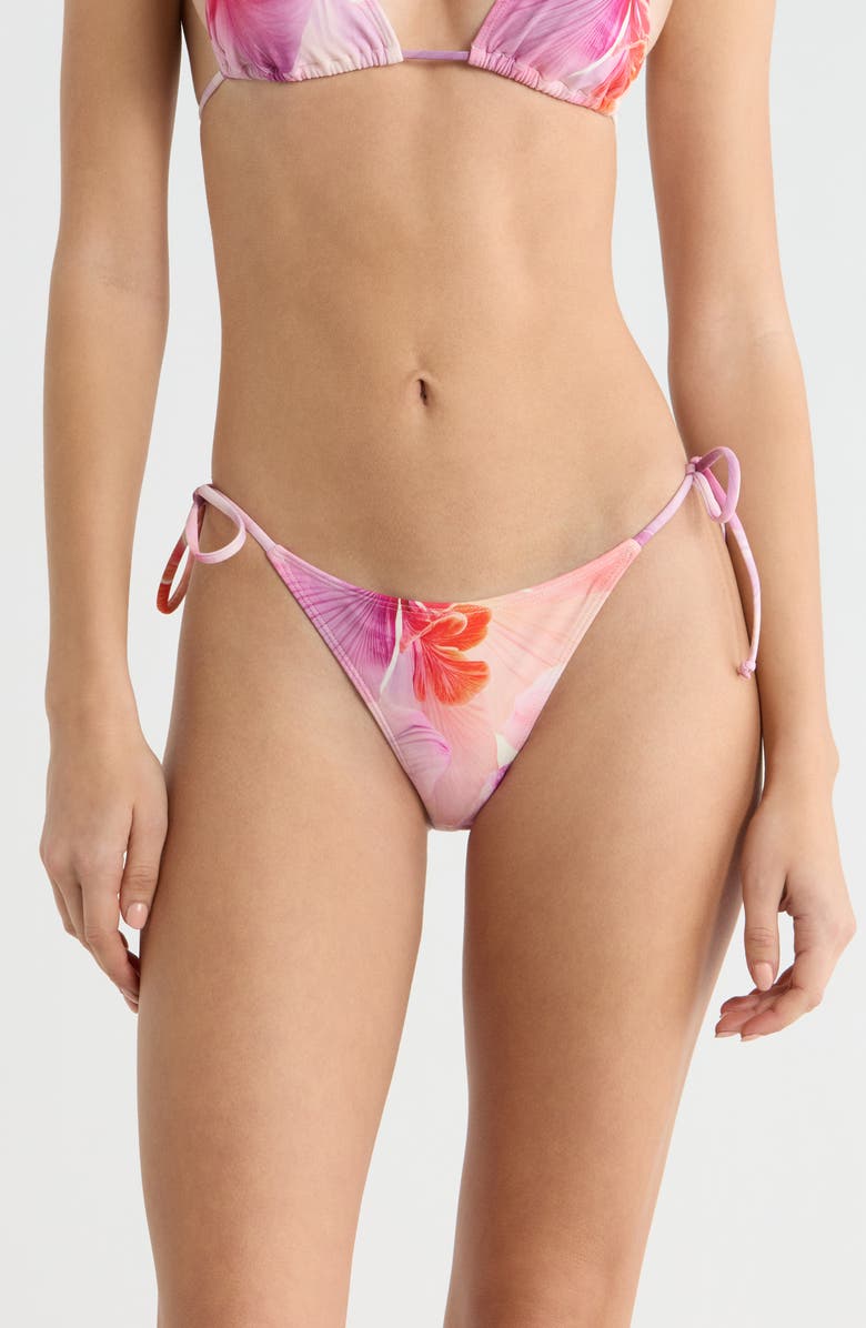 PacSun High Cut Side Tie Bikini Bottoms, Main, color, Purple Floral