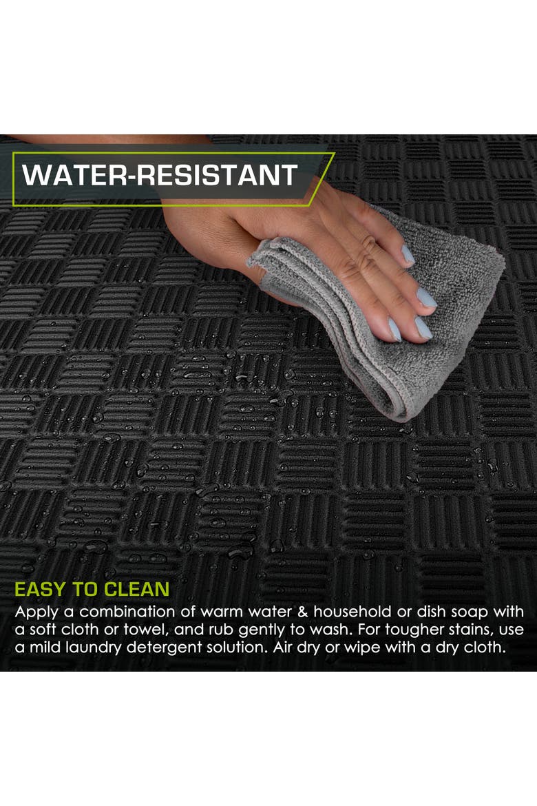 Checkered Exercise Puzzle Mat 12 x 12 1/2-in, Alternate, color, Black