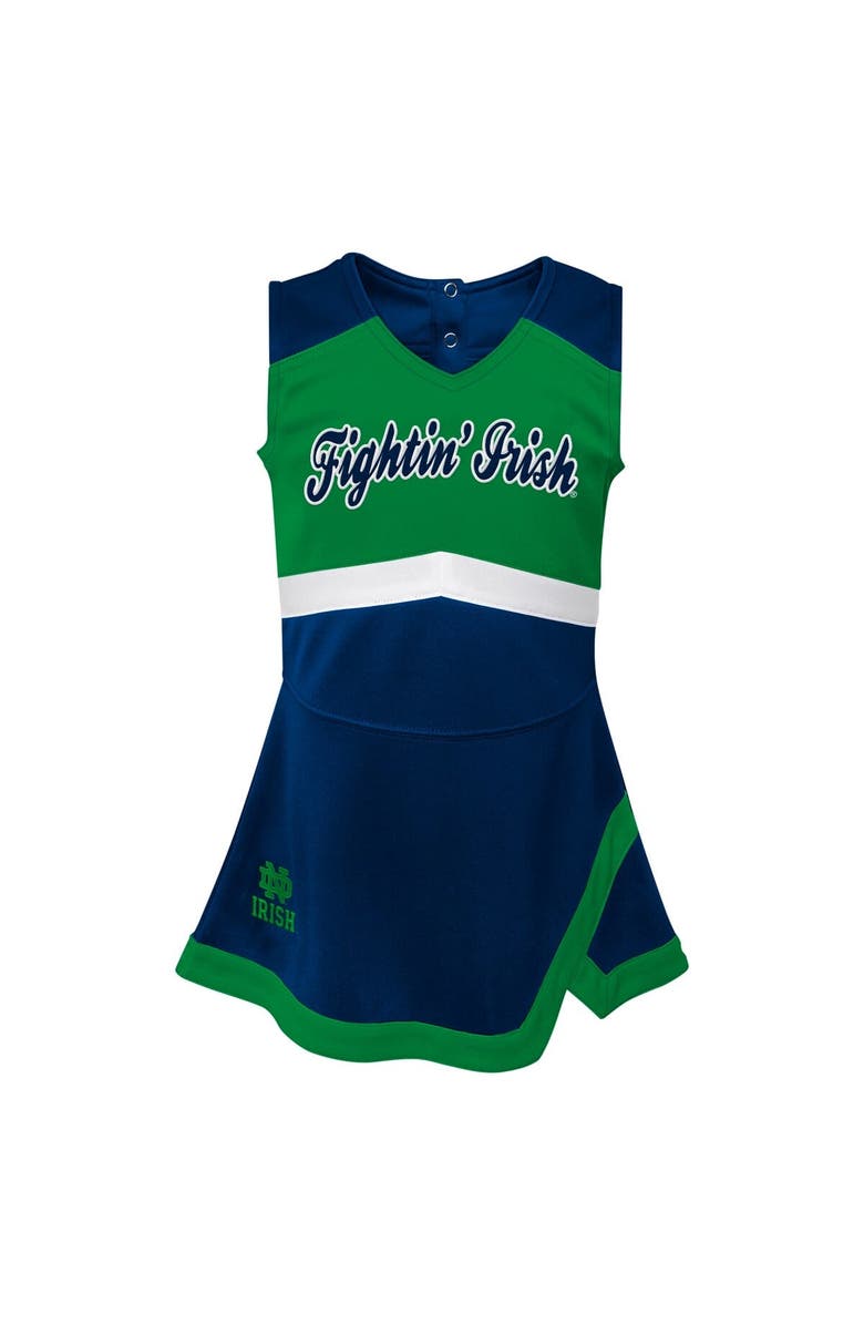 Outerstuff Girls Toddler Navy Notre Dame Fighting Irish Cheer Captain Dress & Bloomers Two-Piece Set, Alternate, color, 