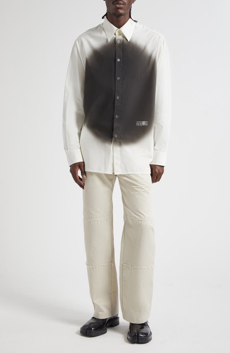 MM6 Maison Margiela Distressed Seam Twill Pants, Alternate, color, Beige