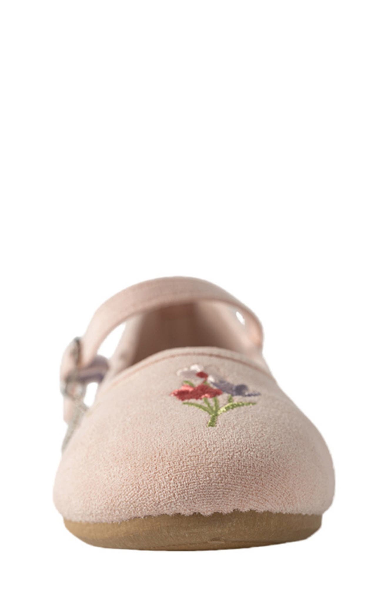 Kids' Floral Embroidered Mary Jane Flat, Alternate, color, BLUSH