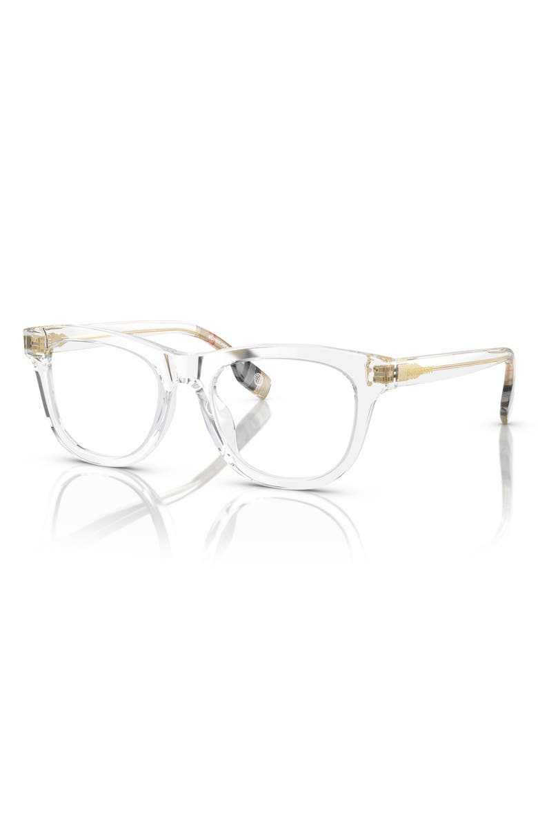 Burberry 47mm Square Optical Glasses, Alternate, color, Transparent / Demo Lens