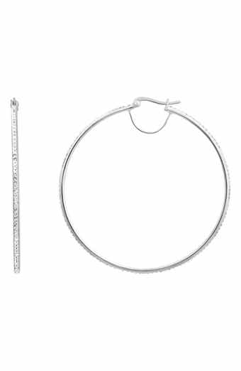 Cubic Zirconia 60mm Hoop Earrings