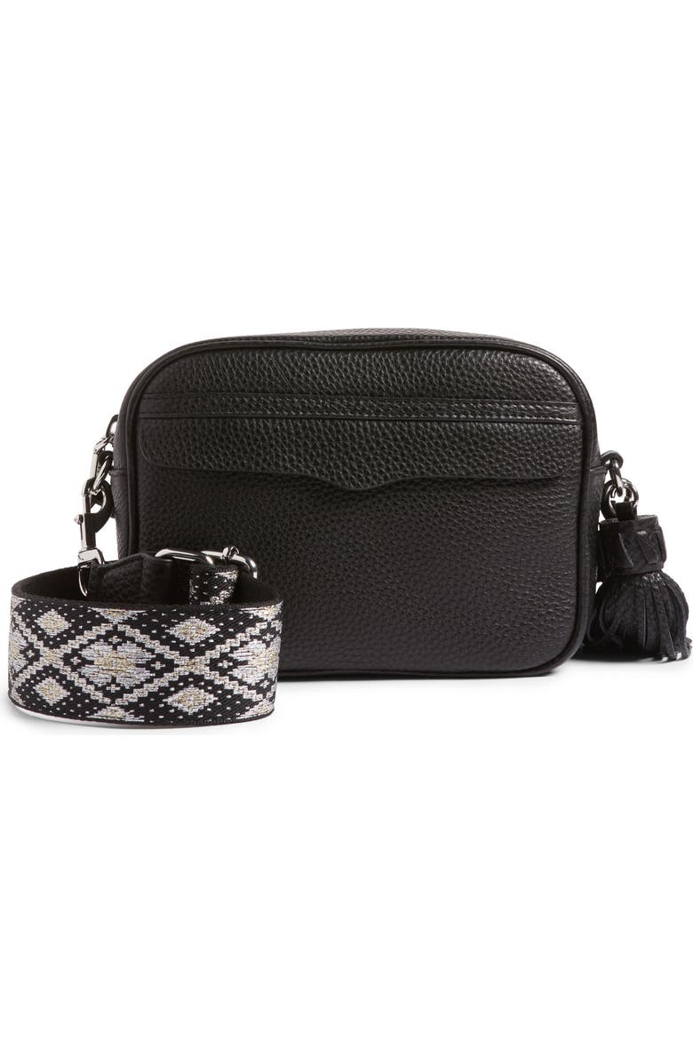 Rebecca Minkoff Leather Camera Bag with Guitar Strap, Main, color,