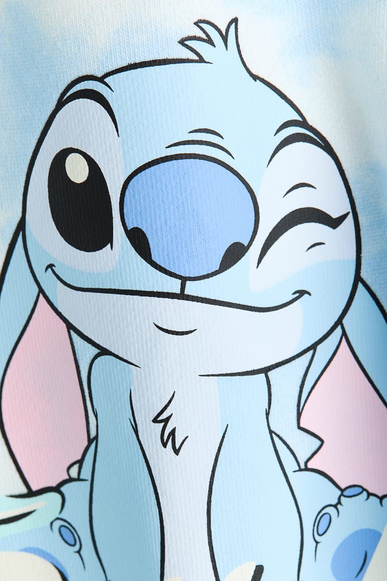 Brushed-inside Printed Sweatshirt, Alternate, color, Light blue/Lilo & Stitch