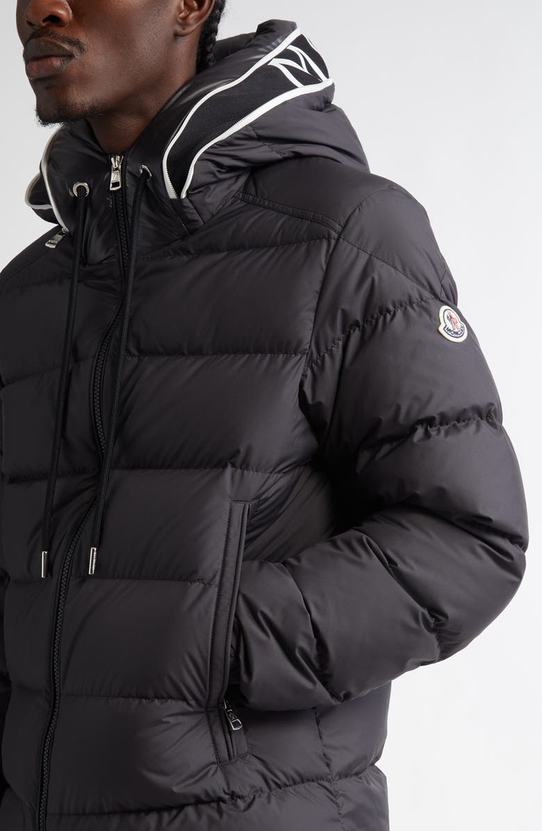 Moncler Cardere Hooded Down Puffer Jacket, Alternate, color, Black