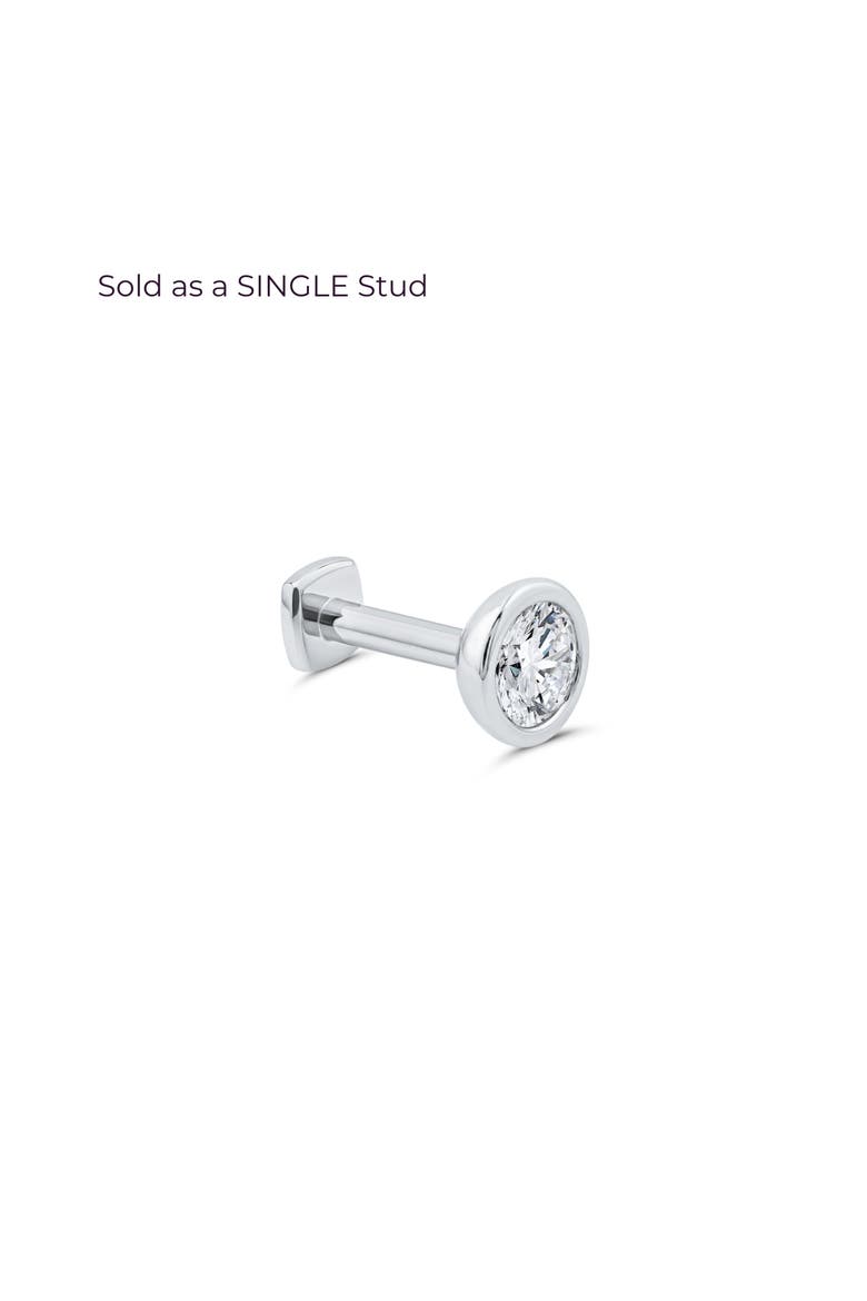 The Starlet Flat Back Stud, Main, color, White Gold