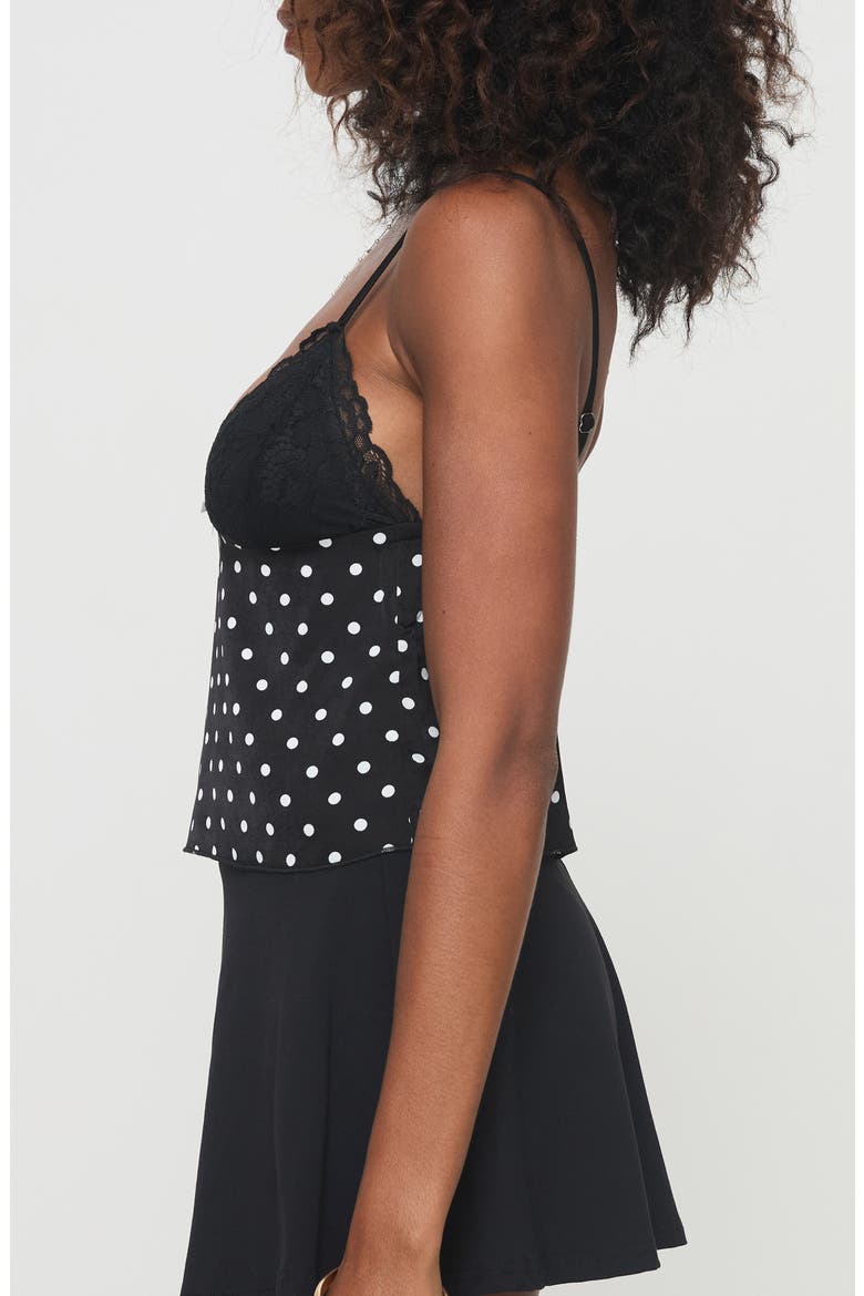 Castien Polka Dot Camisole, Alternate, color, BLACK