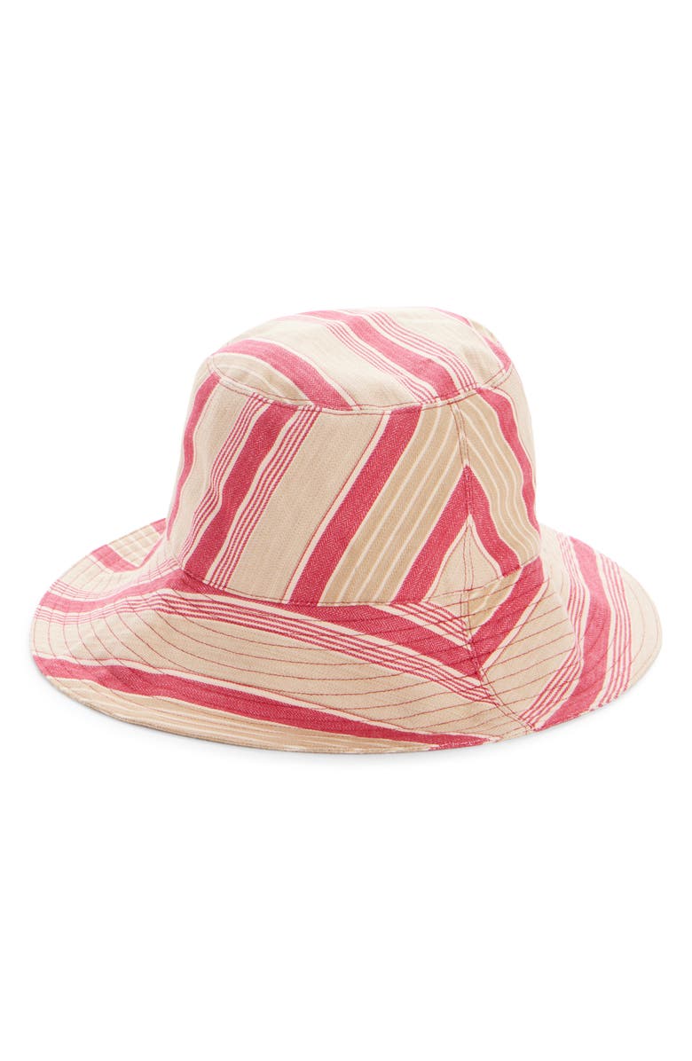 Isabel Marant Shaelyn Embroidered Logo Stripe Bucket Hat, Alternate, color, Red