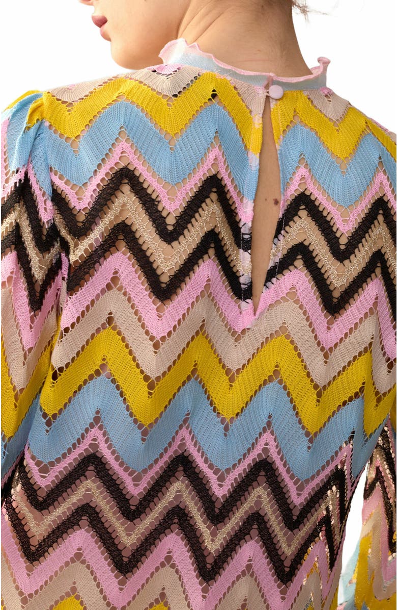 Cynthia Rowley Zigzag Knit Shift Dress, Alternate, color,