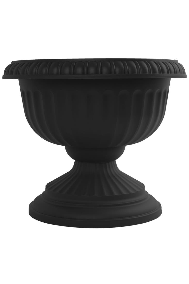 Grecian Urn Planter 12 Inch Casper White, Black, Main, color, Black