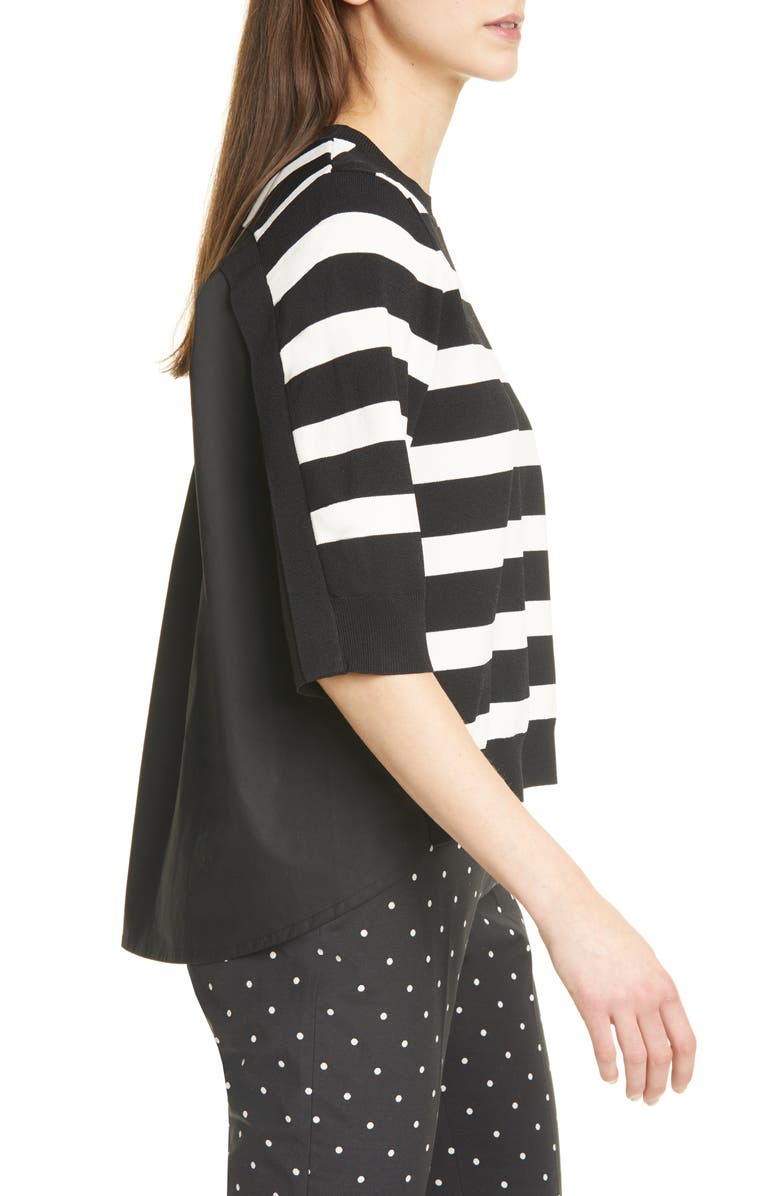 SEVENTY VENEZIA Seventy Stripe Mixed Media Top, Alternate, color, 