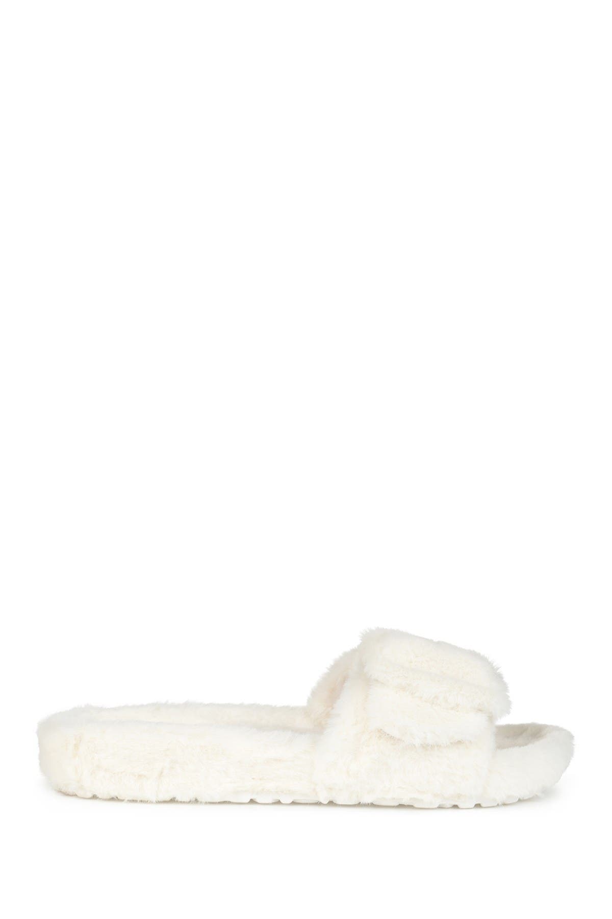 Journee Collection JOURNEE Shadow Faux Fur Slipper, Alternate, color, Ivory