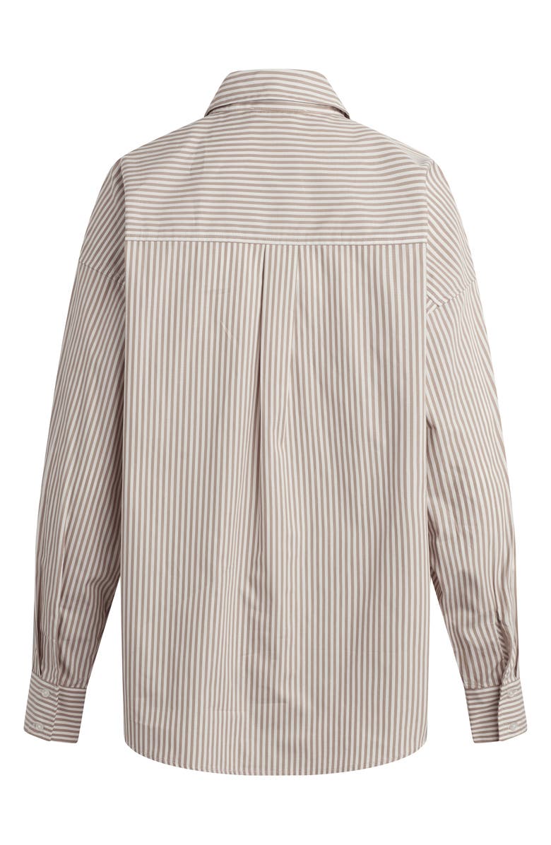 Favorite Daughter The Beau Stripe Cotton Poplin Button-Up Shirt, Alternate, color, Mocha Stripe