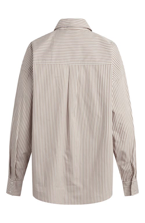 Favorite Daughter The Beau Stripe Cotton Poplin Button-up Shirt In Gray