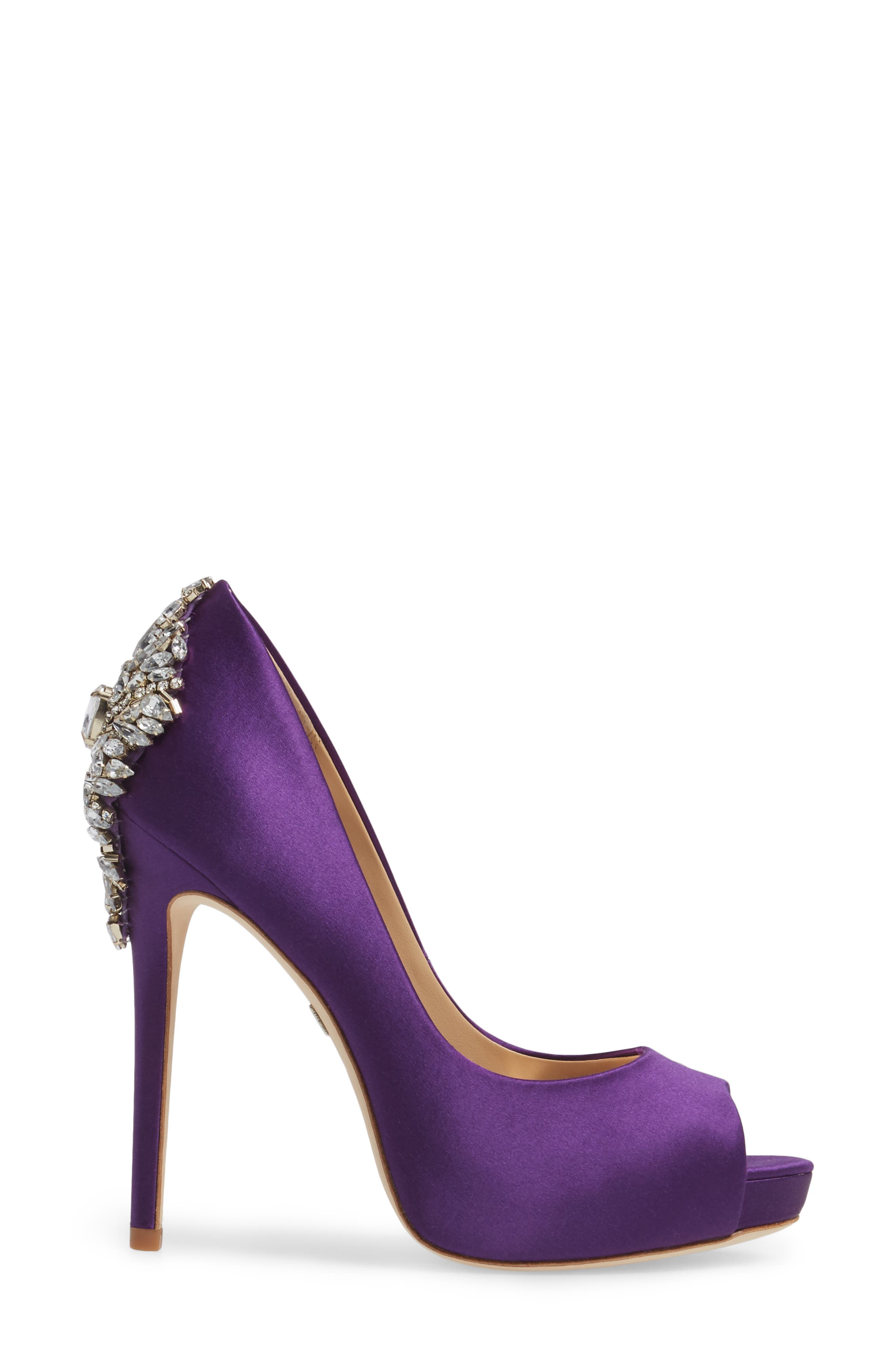 Kiara Crystal Back Open Toe Pump, Alternate, color, PURPLE SATIN