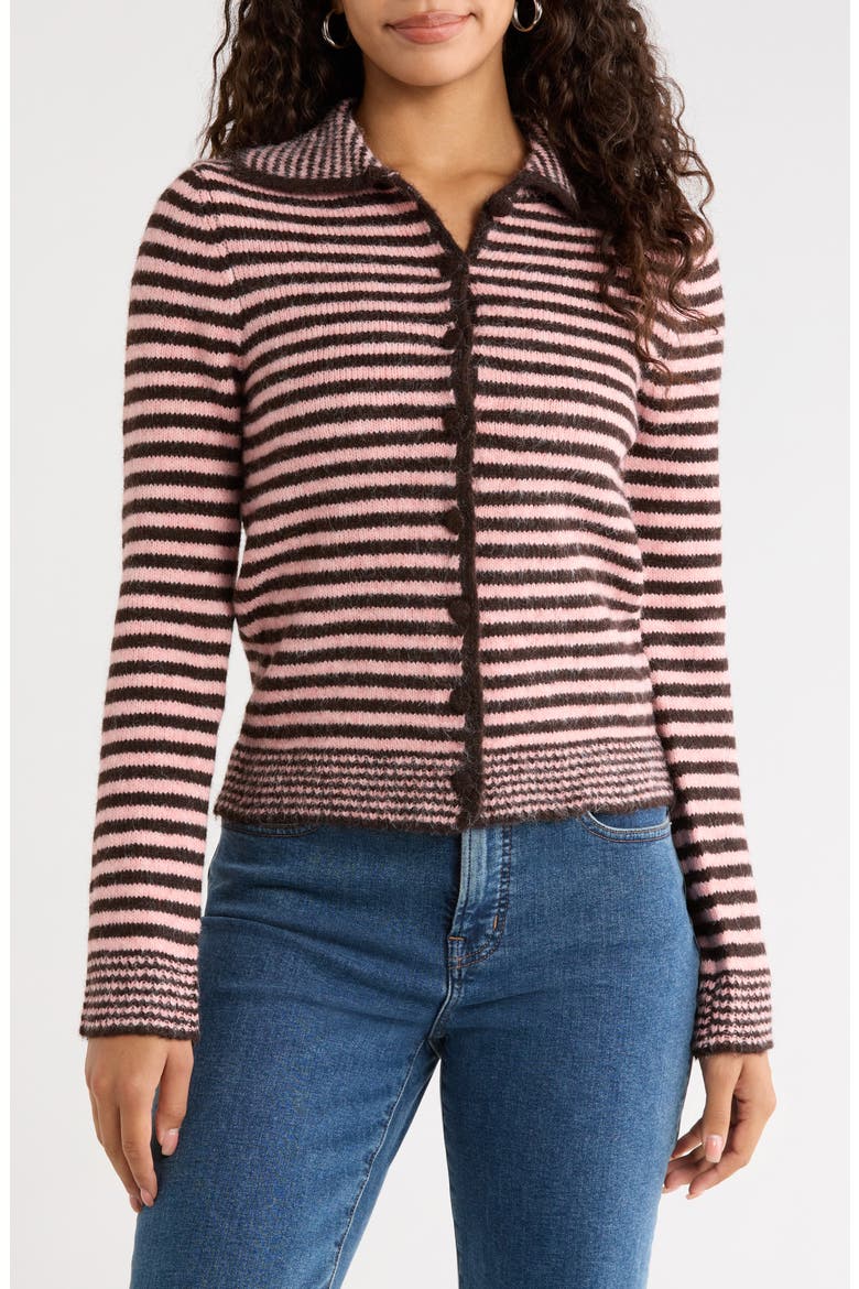 Stripe Cardigan, Main, color, PINK