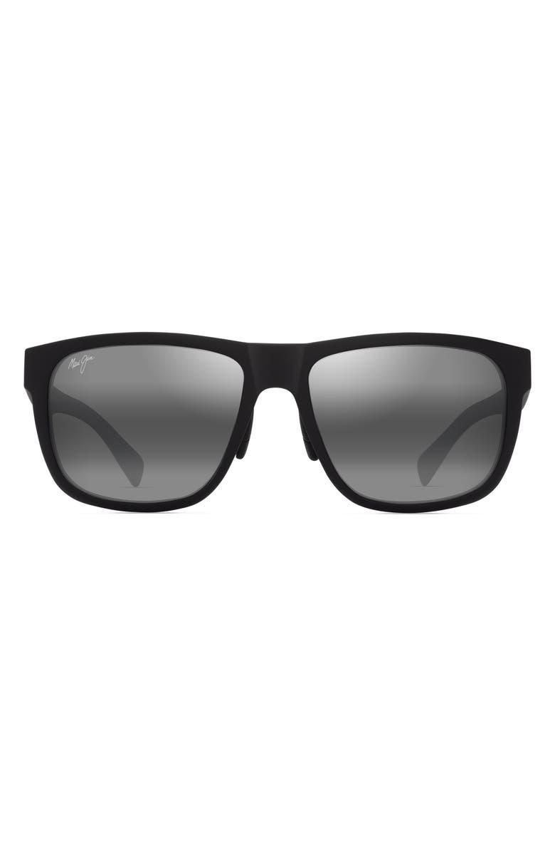Maui Jim Puakea 57mm PolarizedPlus2<sup>®</sup> Square Sunglasses, Main, color, Matte Black