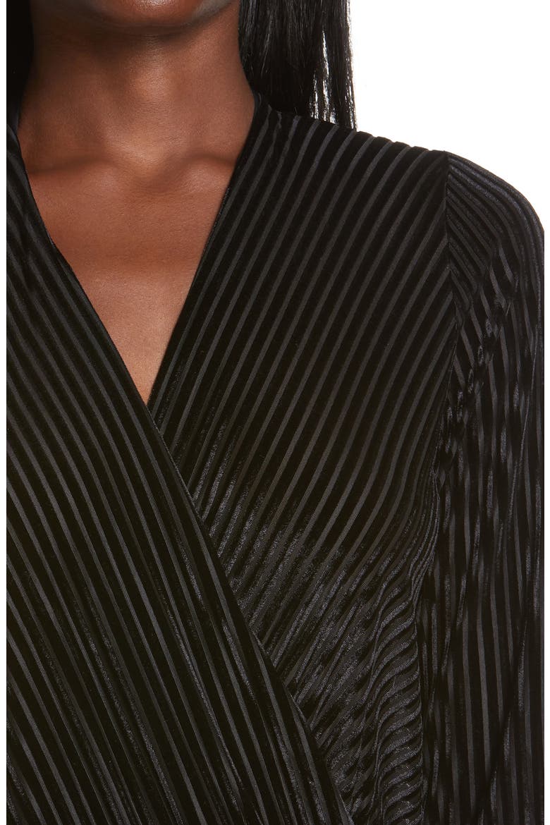 Tie Neck Long Sleeve Tunic, Alternate, color, BLACK