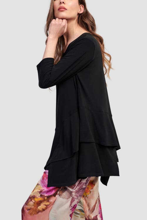 Alembika Asymmetric Peplum Tee In Black