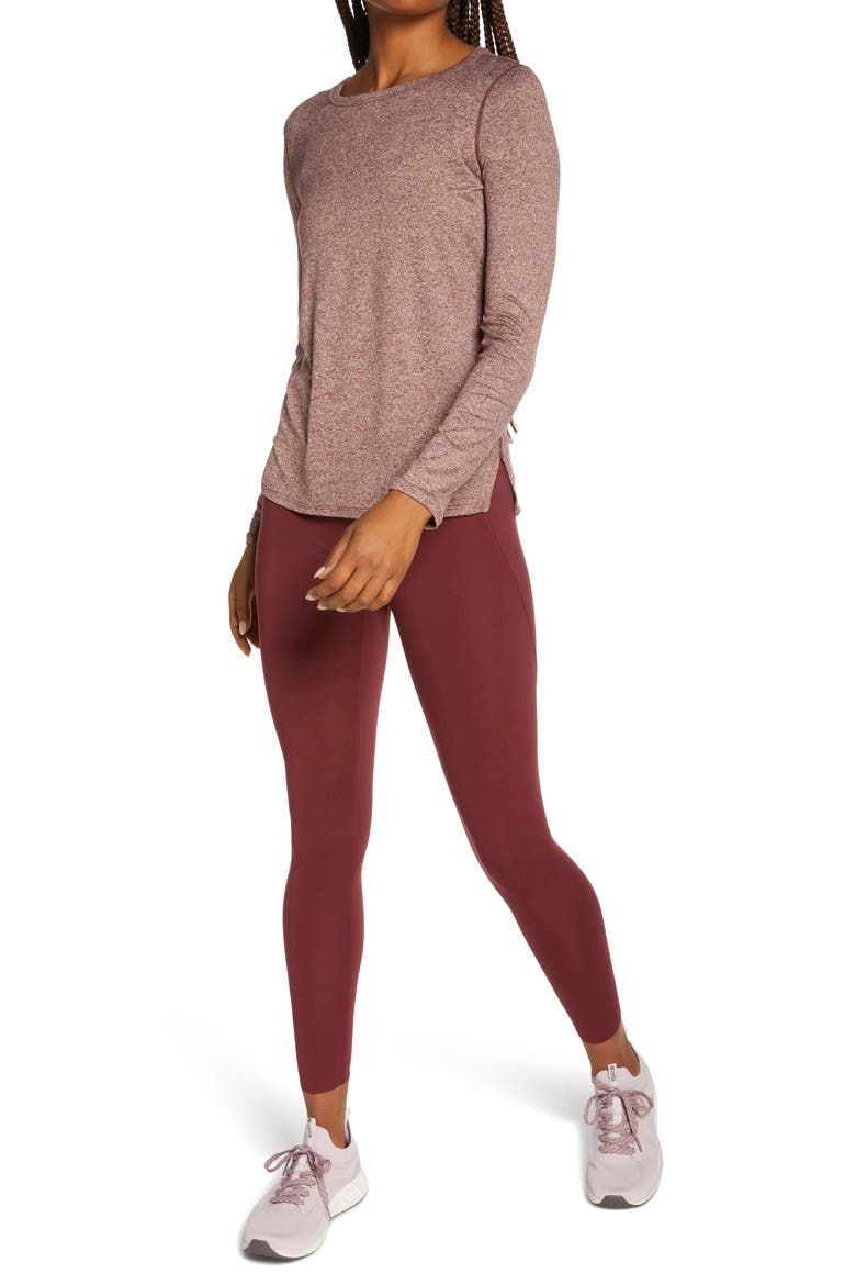 Liana Long Sleeve Recycled Blend Performance T-Shirt, Alternate, color, BROWN TERRAIN