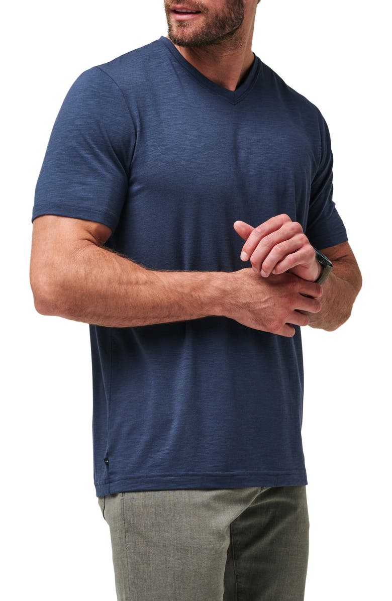 TravisMathew Cloud Trim Fit Slubbed T-Shirt, Alternate, color, Mood Indigo