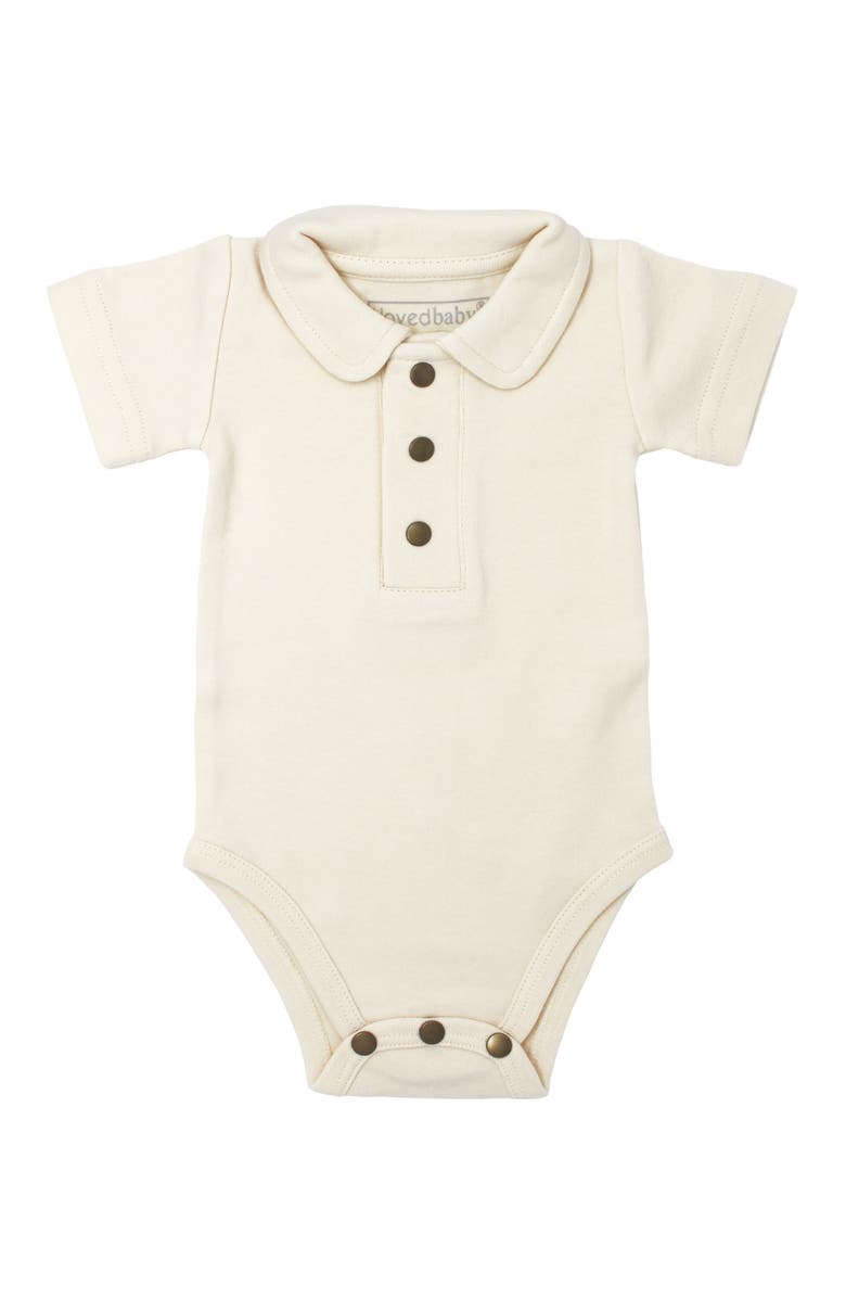 L'ovedbaby Polo Organic Cotton Bodysuit, Main, color,