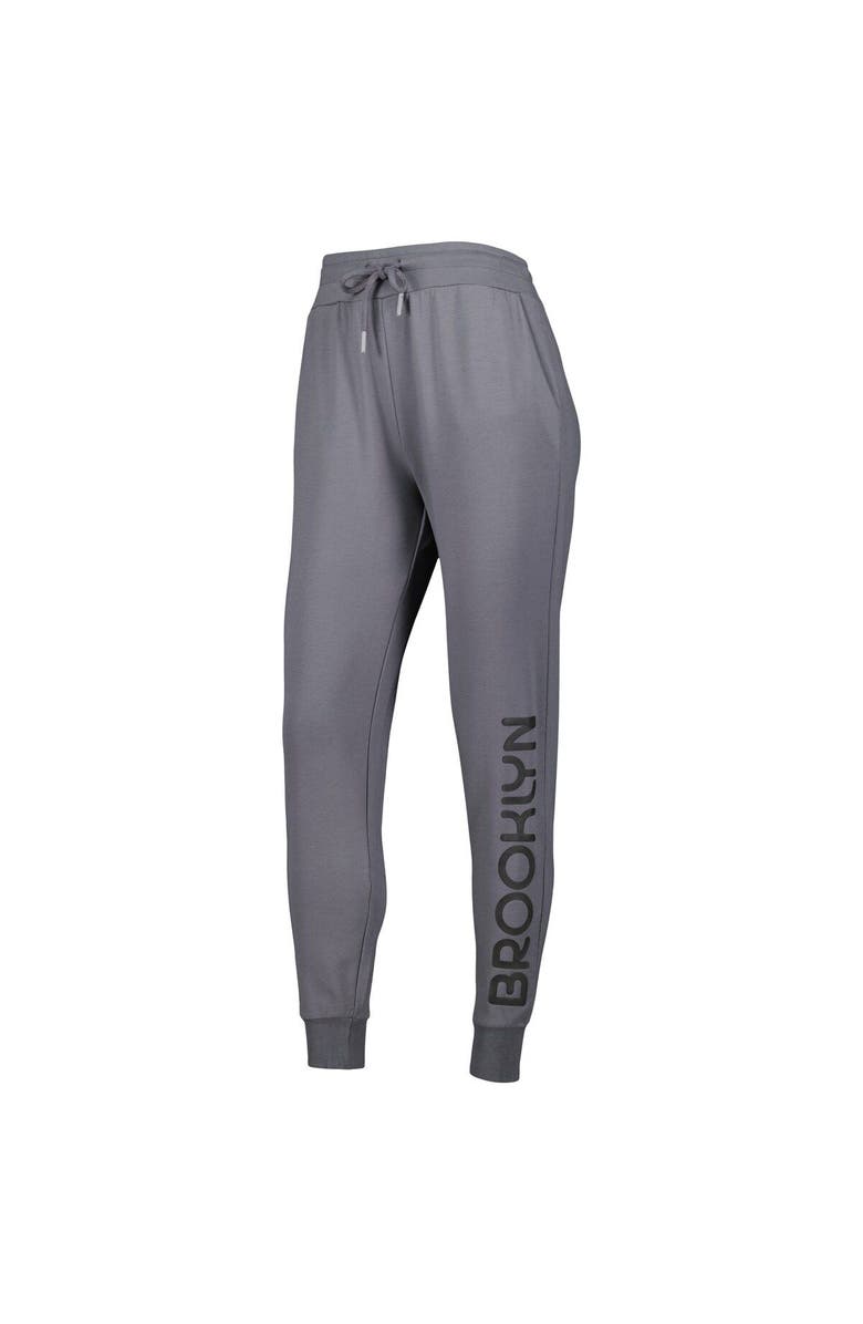 LUSSO Women's Lusso Charcoal Brooklyn Nets Maddie & Matildas Raglan Tri-Blend Pullover Hoodie & Jogger Pants Set, Alternate, color, Charcoal