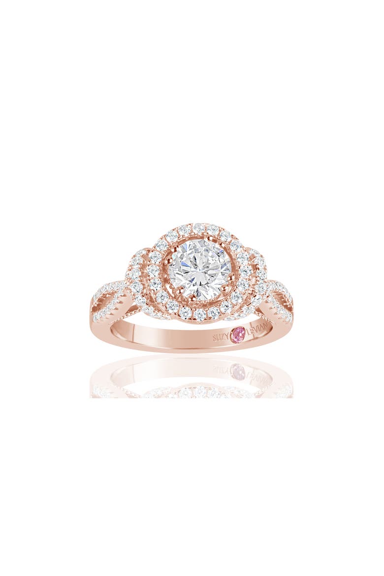 CZ Engagement Ring, Main, color, ROSE