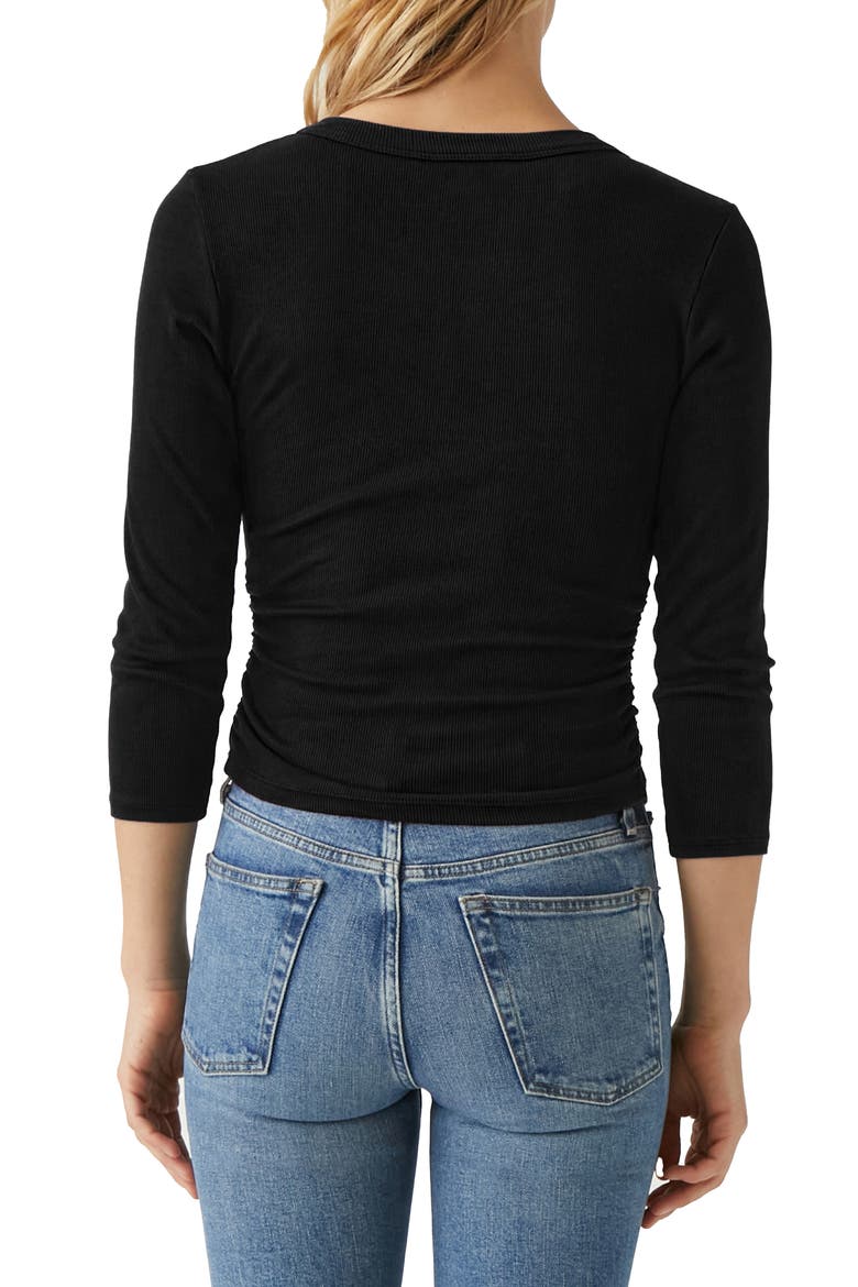 Enid Rib Crop Top, Alternate, color, BLACK
