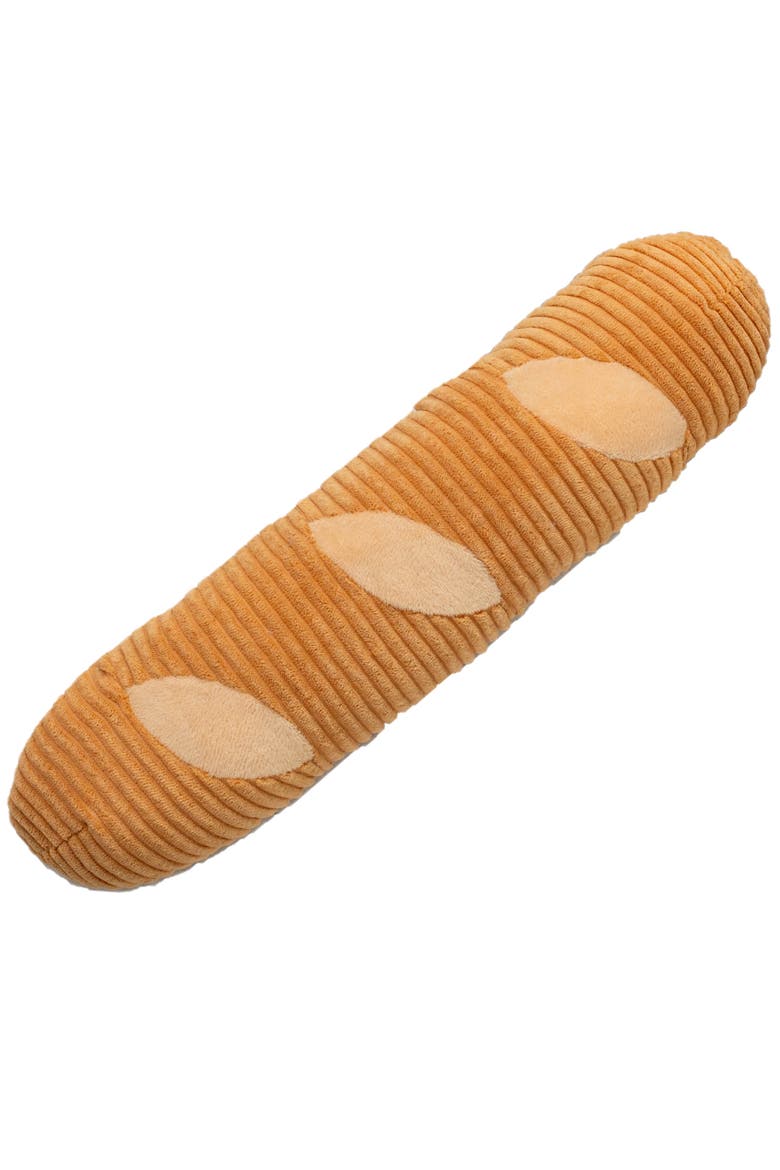 Baguette Squeak & Crinkle Plushie Dog Toy, Alternate, color, Brown
